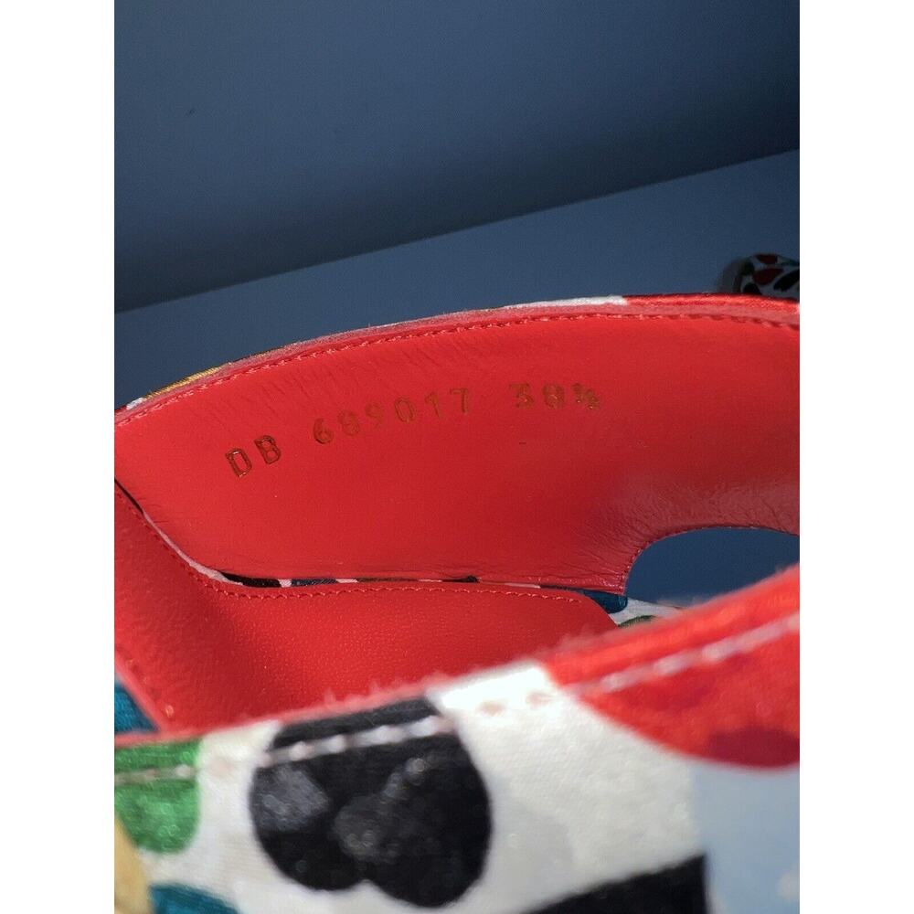 SAINT LAURENT Paloma Heart-Print Wedge Espadrilles Size 38.5 - Picture 4 of 12